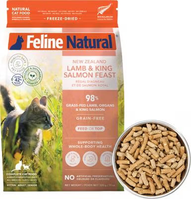 Feline Natural Lamb & King Salmon Feast Freeze-Dried Cat Food