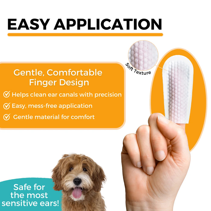 Nootie Medicated Ear Finger Wipes for Dogs & Cats | 80 Count