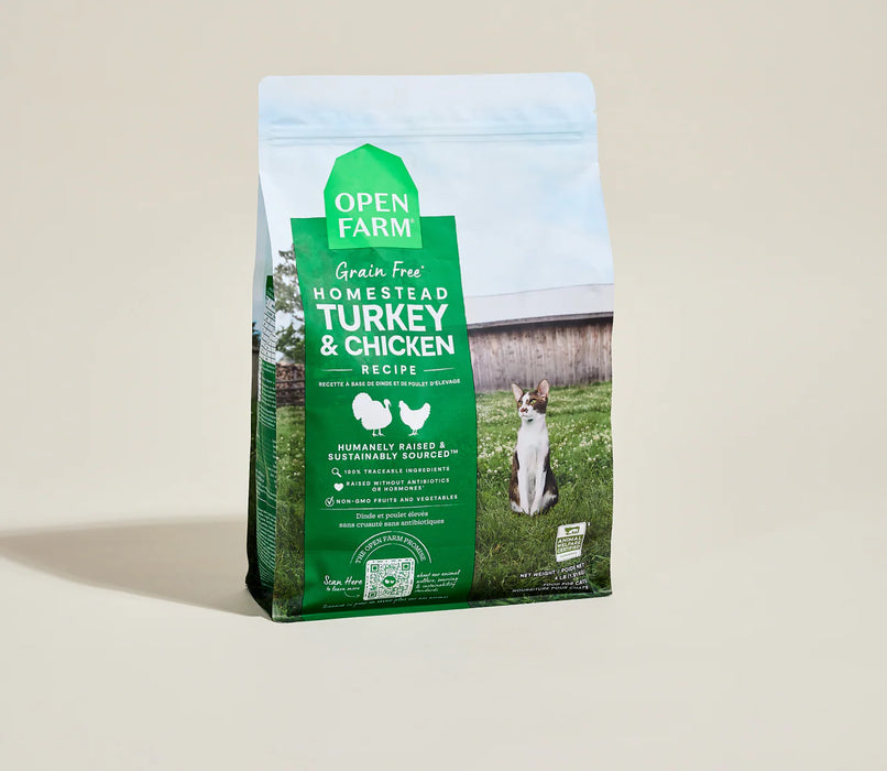 Open Farm Grain Free Homestead Turkey & Chicken Dry Cat Food — 2 lb