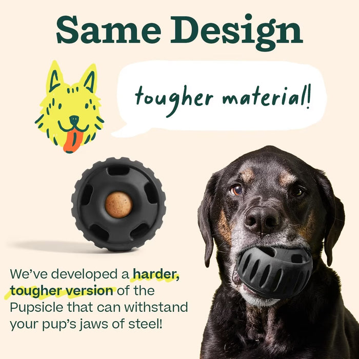 Woof Pupsicle Power Chewer Dog Enrichment Toy — Black
