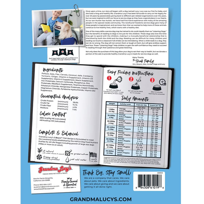 Grandma Lucy's 3 Bears Grain-Inclusive Freeze-Dried Dog Food — Fish Recipe