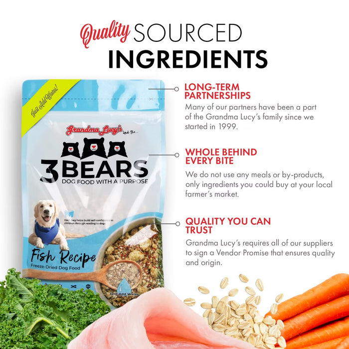 Grandma Lucy's 3 Bears Grain-Inclusive Freeze-Dried Dog Food — Fish Recipe