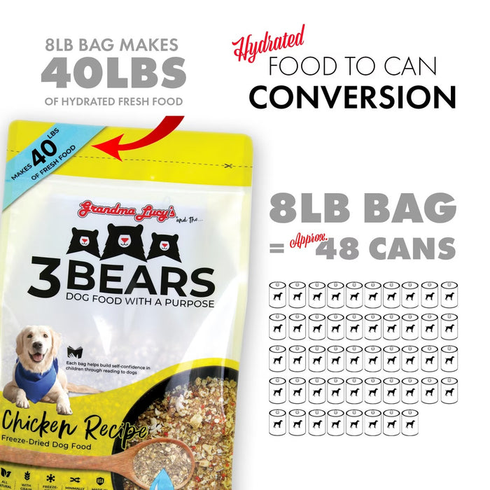 Grandma Lucy's 3 Bears Grain-Inclusive Freeze-Dried Dog Food — Chicken Recipe