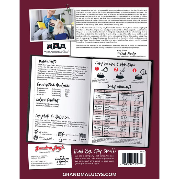 Grandma Lucy's 3 Bears Grain-Inclusive Freeze-Dried Dog Food — Beef Recipe