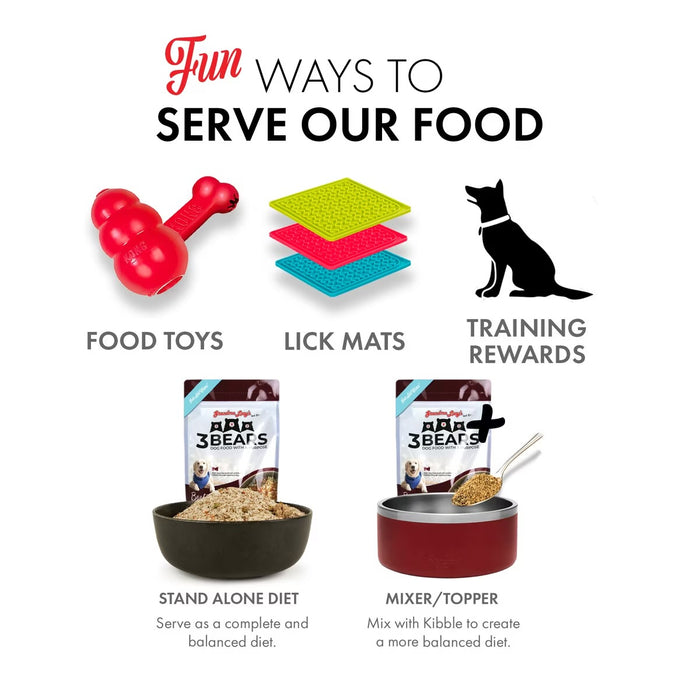 Grandma Lucy's 3 Bears Grain-Inclusive Freeze-Dried Dog Food — Beef Recipe