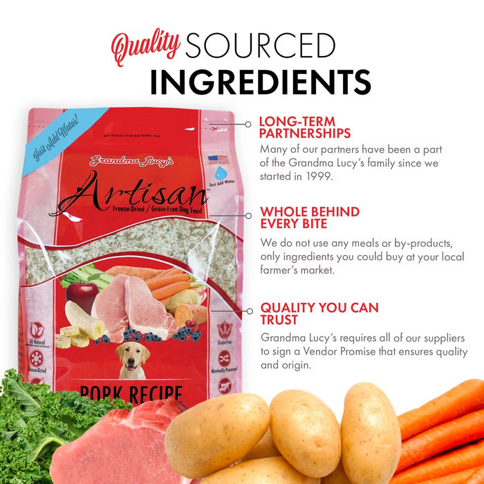 Grandma Lucy's Artisan Grain-Free Freeze-Dried Dog Food — Pork Recipe