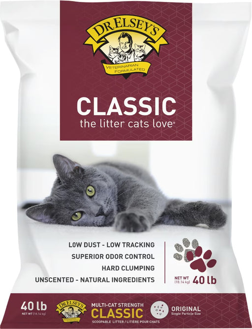 Dr. Elsey's Precious Cat Classic Unscented Clumping Clay Cat Litter 40 lb