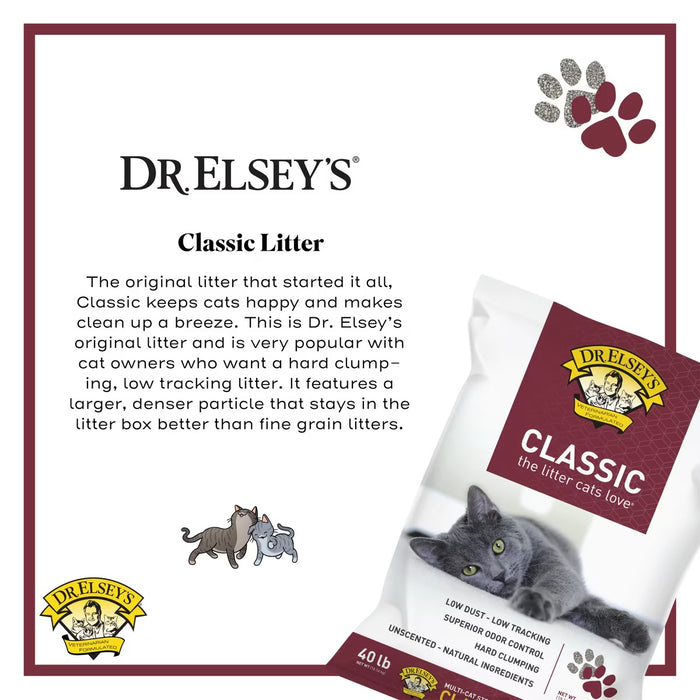 Dr. Elsey's Precious Cat Classic Unscented Clumping Clay Cat Litter 40 lb