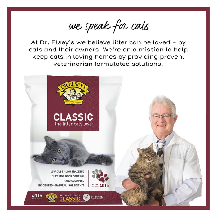 Dr. Elsey's Precious Cat Classic Unscented Clumping Clay Cat Litter 40 lb