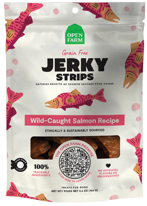 Open Farm Grain-Free Jerky Strips Wild-Caught Salmon