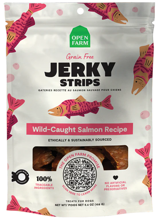 Open Farm Grain-Free Jerky Strips Wild-Caught Salmon