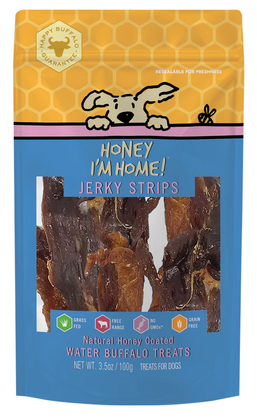 Honey I'm Home, Jerky Strips Buffalo Dog Treats, 3.5oz
