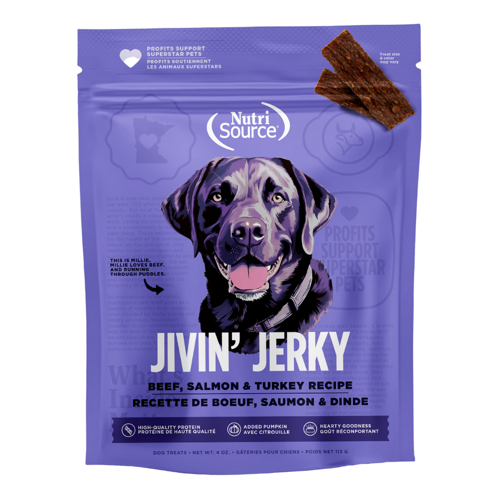 Nutrisource Beef, Turkey & Salmon Jivin' Jerky 4oz