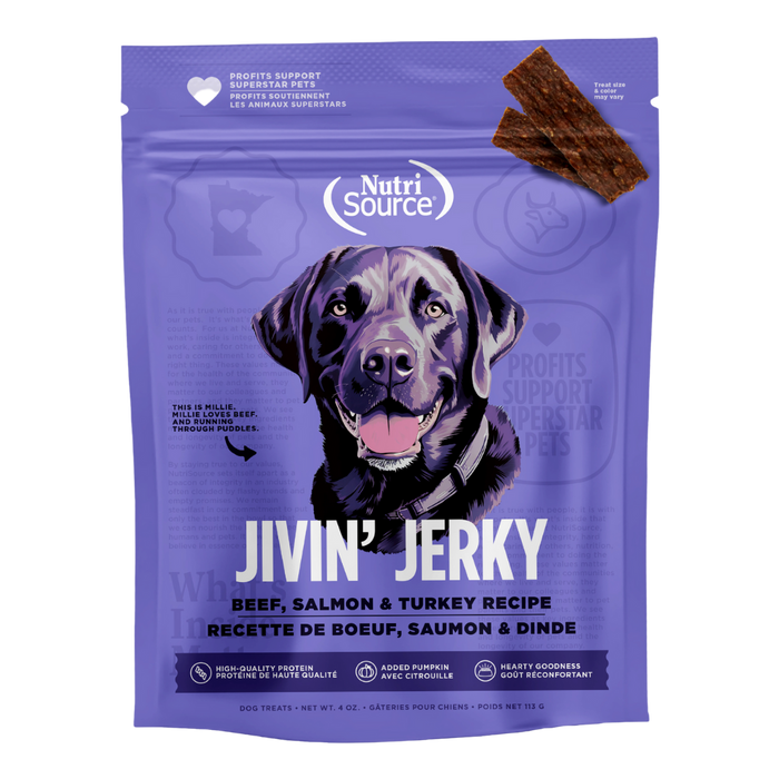Nutrisource Beef, Turkey & Salmon Jivin' Jerky 4oz