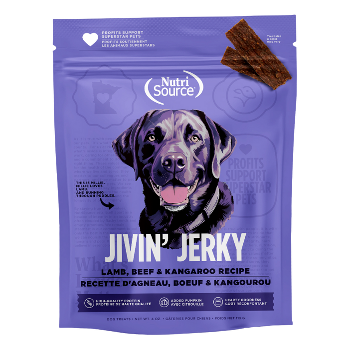 Nutrisource Lamb, Beef & Kangaroo Jivin' Jerky 4oz