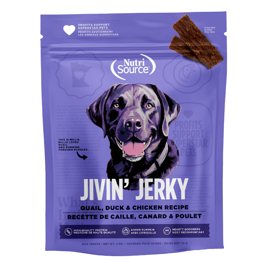 Nutrisource Quail, Duck & Chicken Jivin' Jerky 4oz