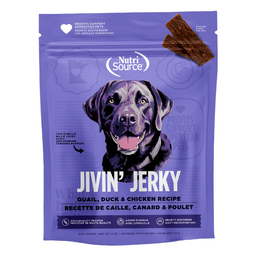 Nutrisource Quail, Duck & Chicken Jivin' Jerky 4oz