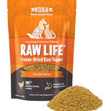 KOHA Freeze-Dried Raw Topper Chicken Recipe for Dogs and Cats 8oz Bag