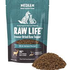KOHA Freeze-Dried Raw Topper Elk & Venison Recipe for Dogs and Cats 8oz Bag