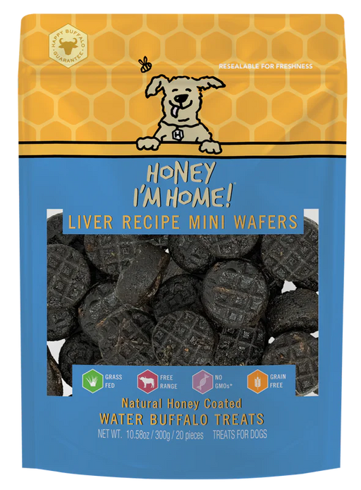Honey I'm Home, Liver Recipe Mini Wafers Buffalo Dog Treats 20 Pieces 10.58oz