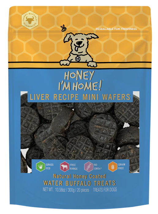 Honey I'm Home, Liver Recipe Mini Wafers Buffalo Dog Treats 20 Pieces 10.58oz
