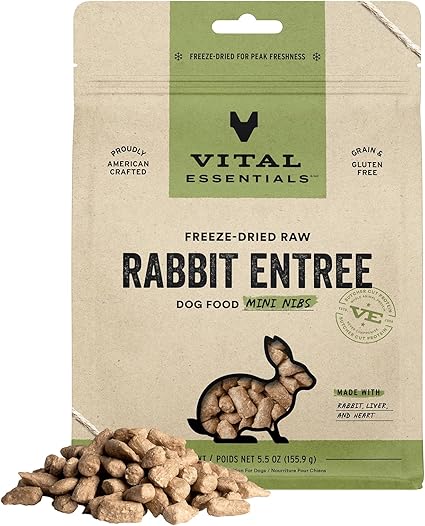 Vital Essentials Freeze Dried Dog Mini Nibs Rabbit