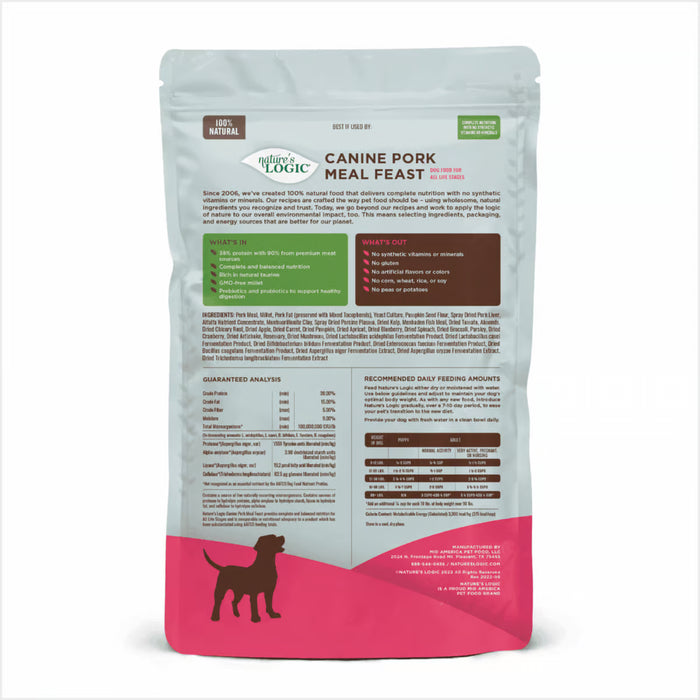 Nature's Logic Canine Pork Meal Feast Dry Dog Food