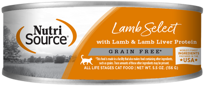 NutriSource Grain Free Lamb Select Canned Cat Food