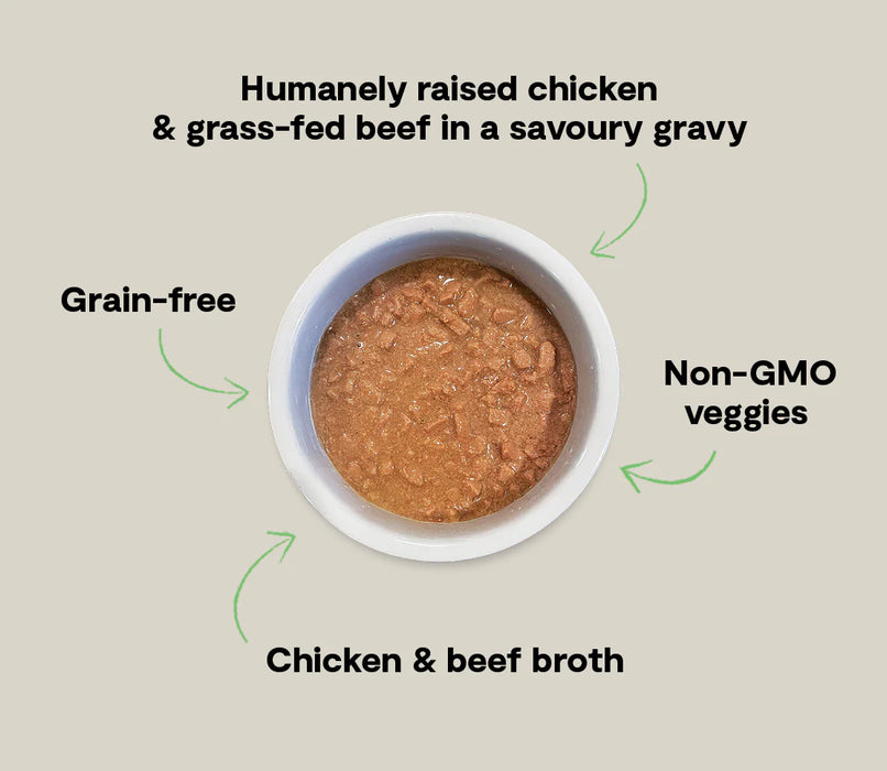 Open Farm Chicken & Grass-Fed Beef Morsels in Gravy Cat Food 5.3oz