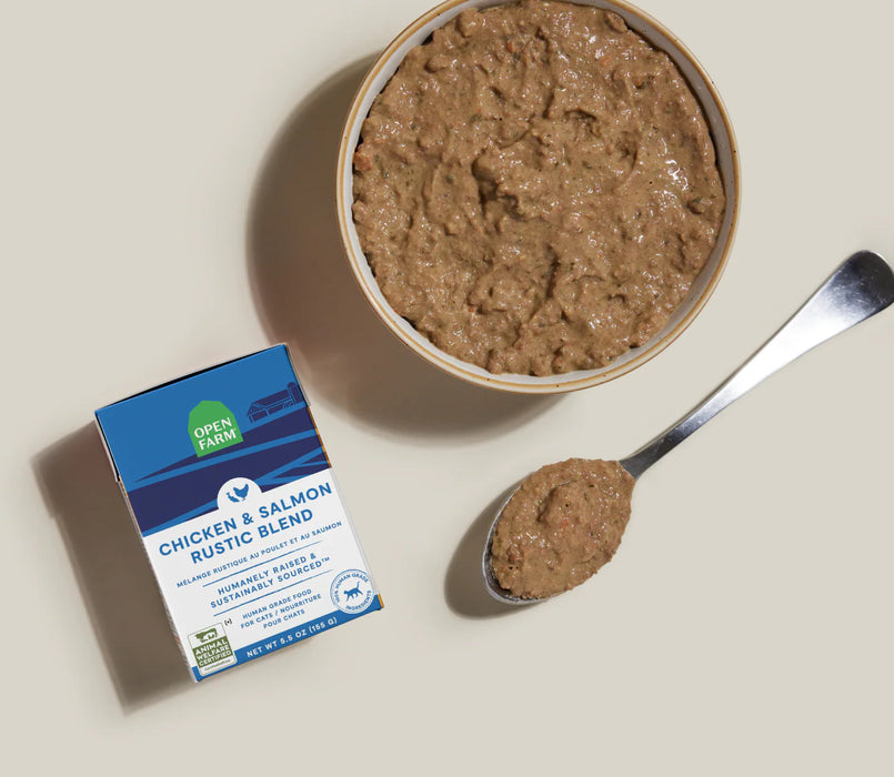 Open Farm Rustic Blend Wet Cat Food, Grain Free Chicken and Salmon, 5.5 Ounces