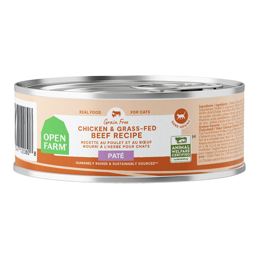 Open Farm Wet Cat Food, Chicken & Grass-Fed Beef Recipe