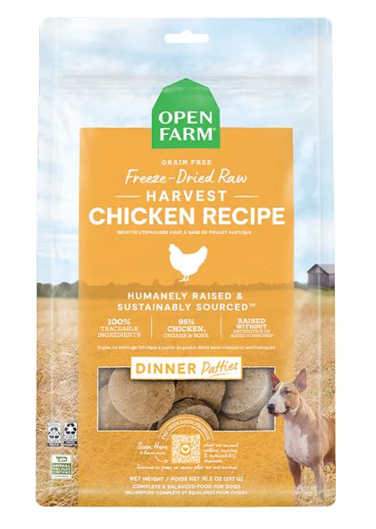Open Farm Dog Freeze Dried Raw Patties Harvest Chicken