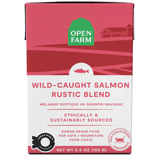 Open Farm Rustic Blend Wet Cat Food, Grain Free Wild-Caught Salmon, 5.5 Ounces