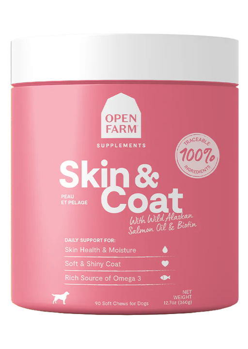 Open Farm Skin & Coat Chews Dog Supplement 12.7oz 90 count