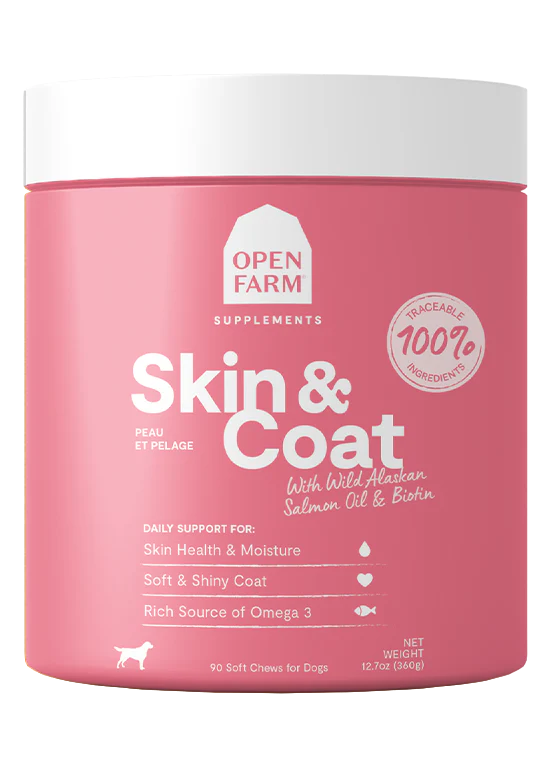 Open Farm Skin & Coat Chews Dog Supplement 12.7oz 90 count