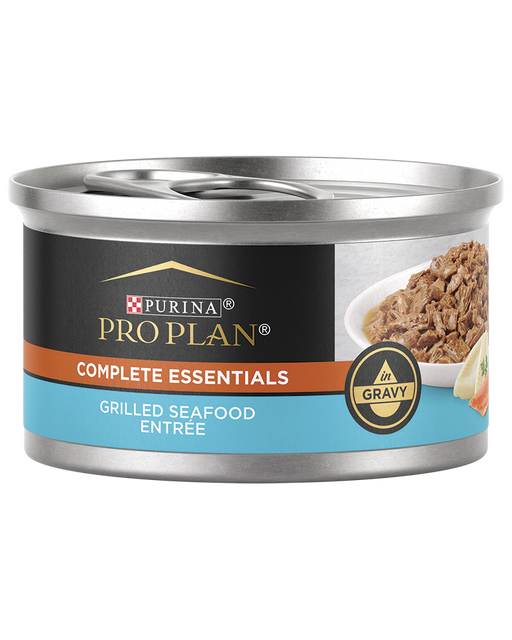 Purina Pro Plan Complete Essentials Grilled Seafood and Gravy Cat Food 3 oz Can