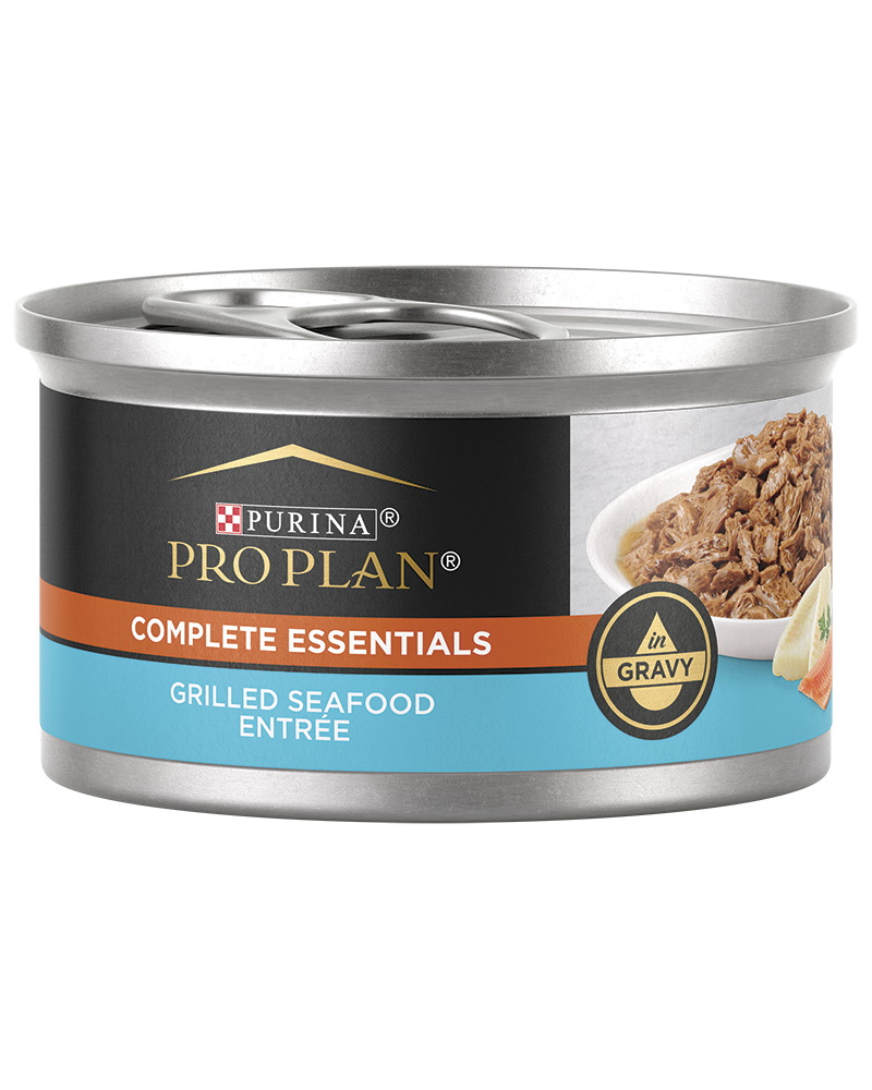 Purina Pro Plan Complete Essentials Grilled Seafood and Gravy Cat Food 3 oz Can