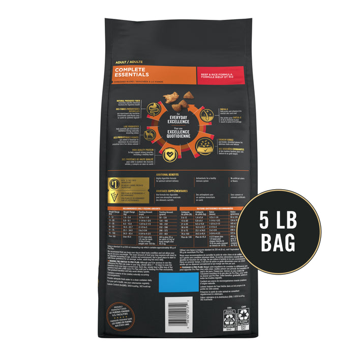 Pro Plan Complete Essentials Adult Shredded Blend Beef & Rice Dry Dog Food
