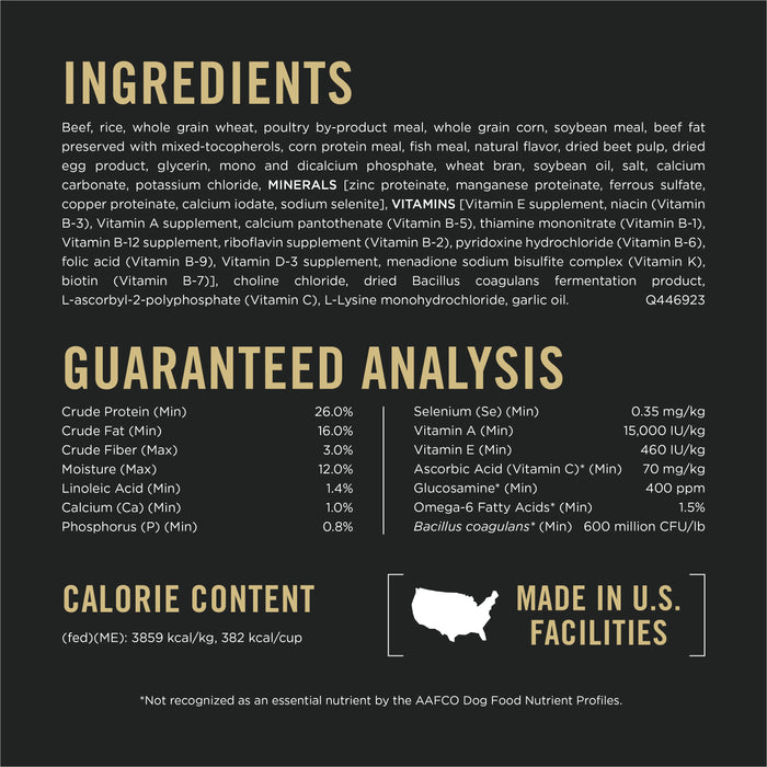 Pro Plan Complete Essentials Adult Shredded Blend Beef & Rice Dry Dog Food