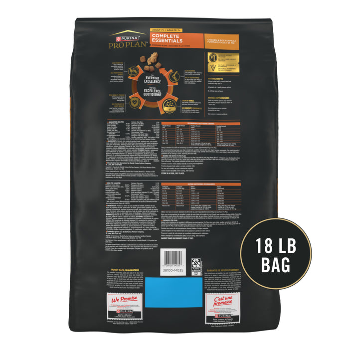 Purina Pro Plan Complete Essentials Adult 7+ Shredded Blend Chicken & Rice Formula Dry Dog Food