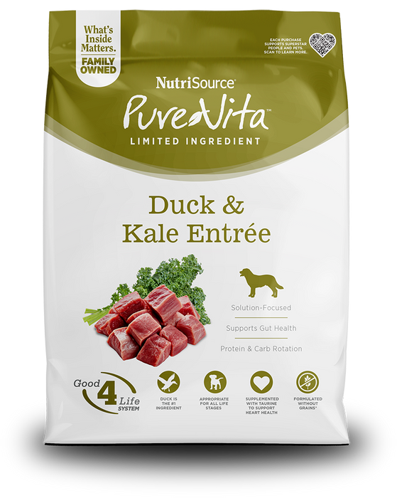 Purevita Duck & Kale Grain Free Entrée Dry Dog Food