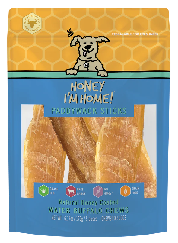 Honey I'm Home Dog Buffalo Paddywack Sticks 6"