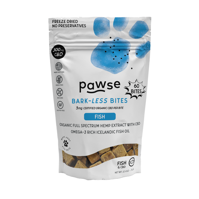 Pawse Bark-Less Bites Fish (5 MG CBD Per Bite) - For All Pets
