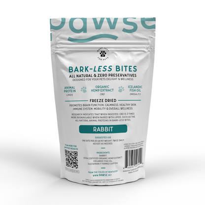 Pawse Bark-Less Bites Rabbit (5 MG CBD Per Bite) - For All Pets
