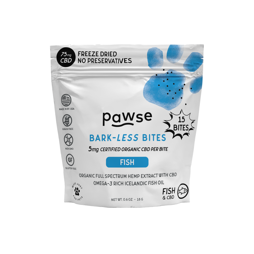 Pawse Bark-Less Bites Fish (5 MG CBD Per Bite) - For All Pets