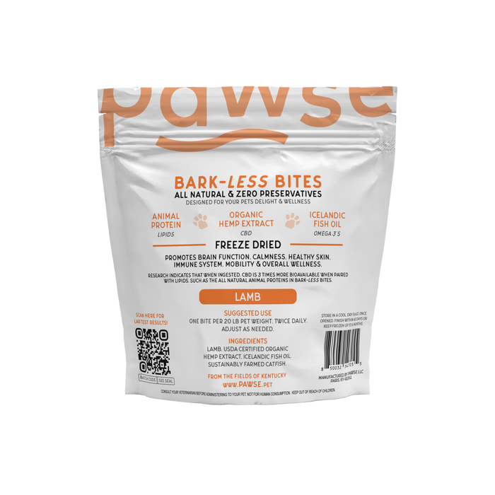 Pawse Bark-Less Bites Lamb (5 MG CBD Per Bite) - For All Pets