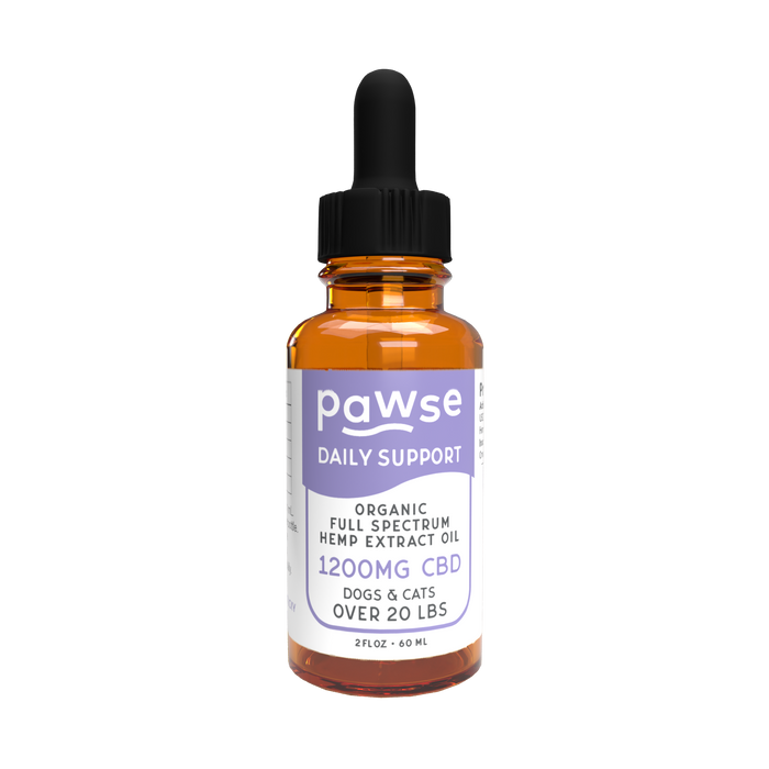 Pawse Daily Support - Full Spectrum Hemp CBD Oil - For All Pets Over 20 Pounds