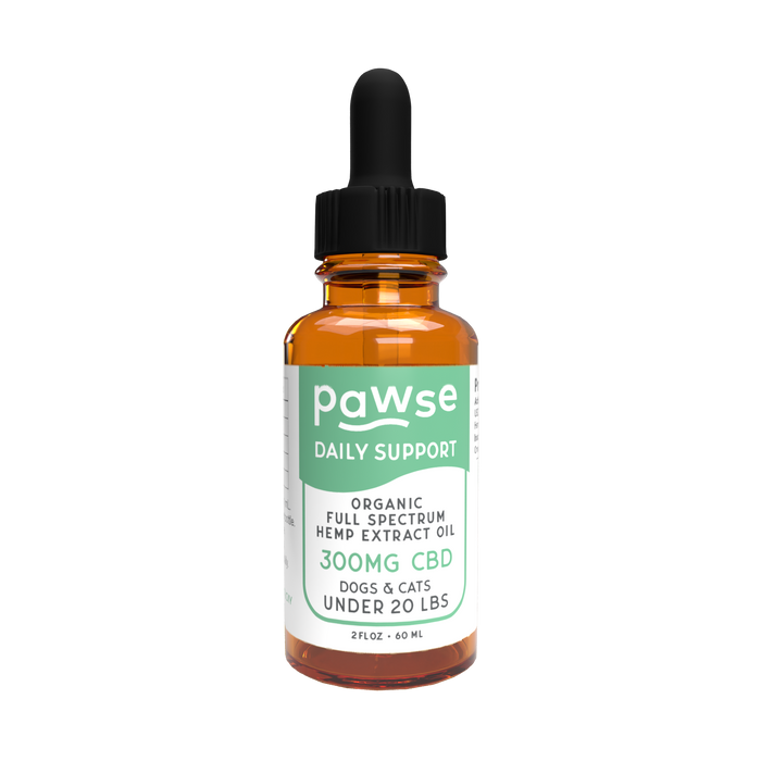 Pawse Daily Support - Full Spectrum Hemp CBD Oil - For All Pets Under 20 Pounds