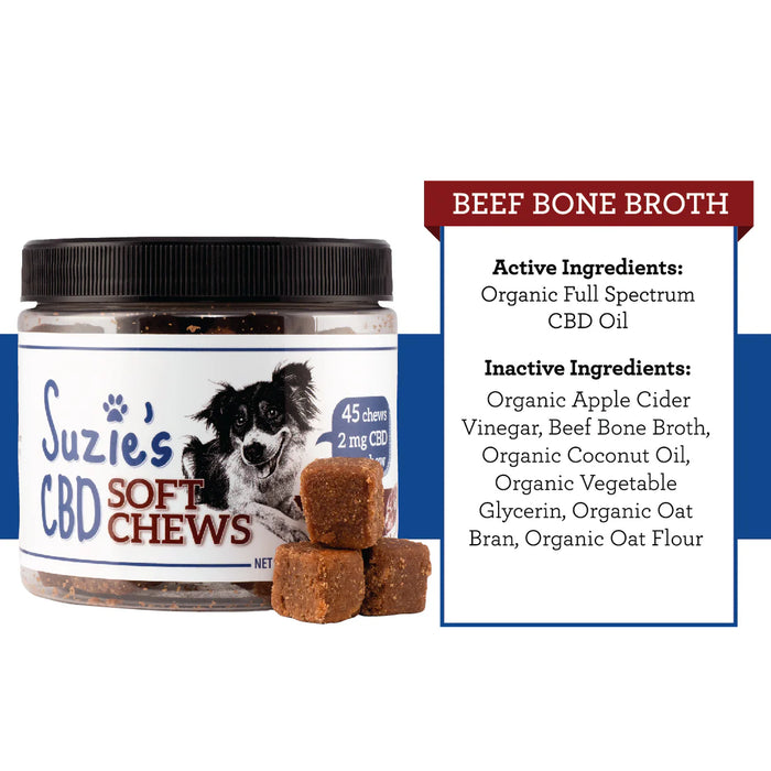 Suzie's Pet Treats CBD Soft Chews for Dogs 2 mg 45 Count