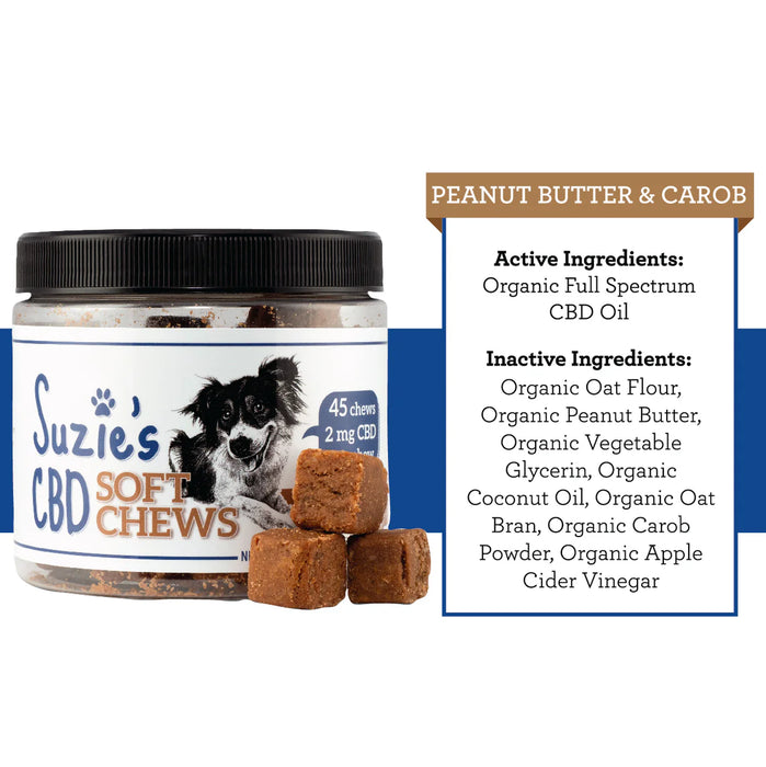 Suzie's Pet Treats CBD Soft Chews for Dogs 2 mg 45 Count